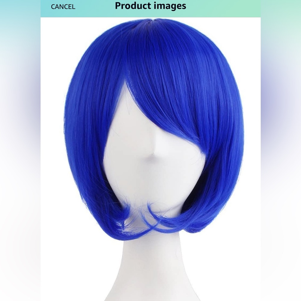 Women’s short bob blue wig